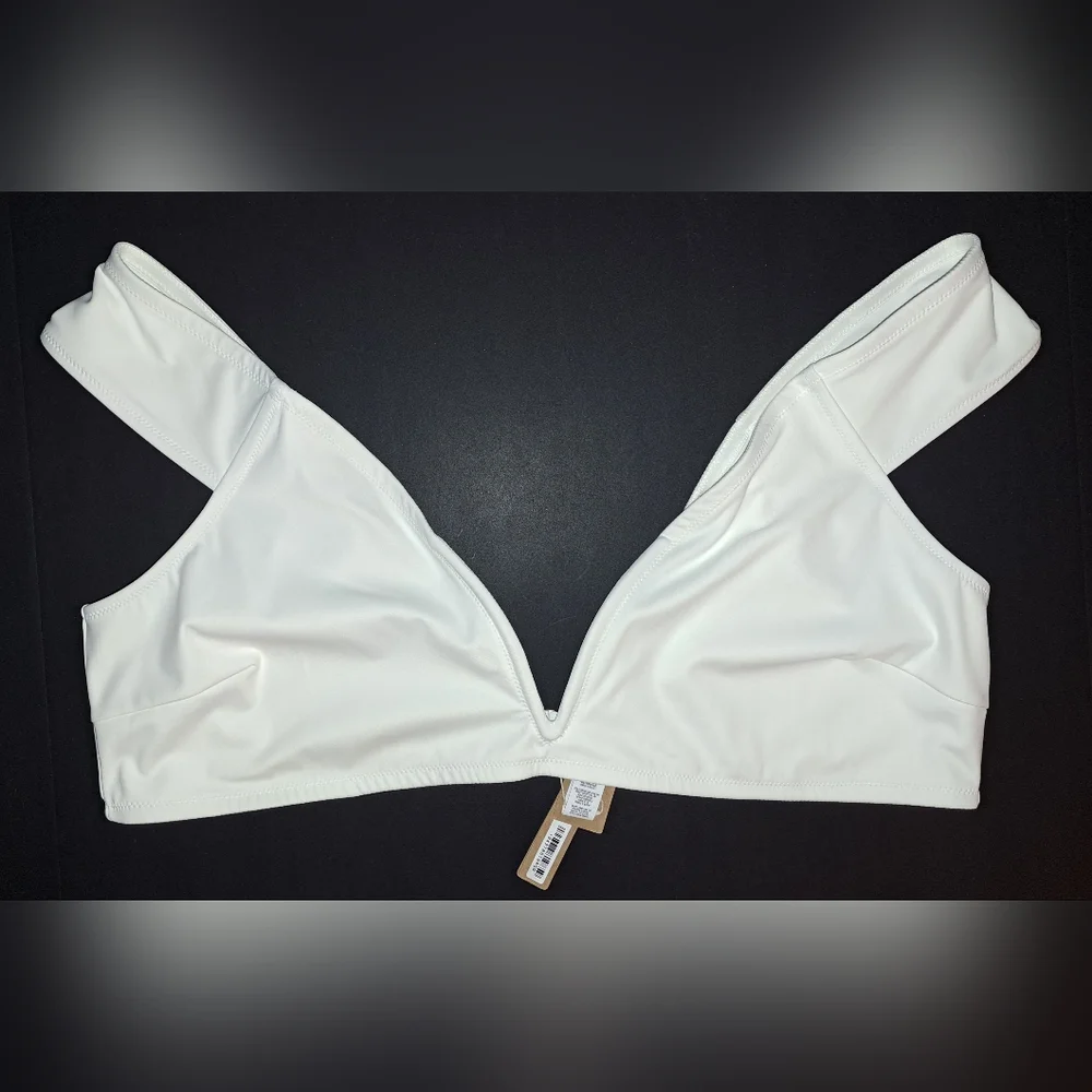 ⛱️NWT SKIMS 2 Piece Swim off shoulder Sculpting top Bikini Set White MARBLE 4X